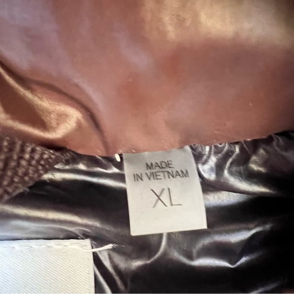 S13 New York Brown Down Puffer Jacket Faux Fur Hood XL NWT Cozy Winter Coat - Picture 11 of 14